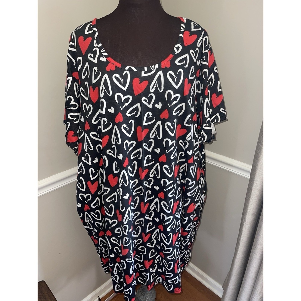 Dream Co Plus Size Womens Nightgown Hearts NEW 3x/4x